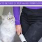 Person using a lint roller to remove pet hair from a sweater