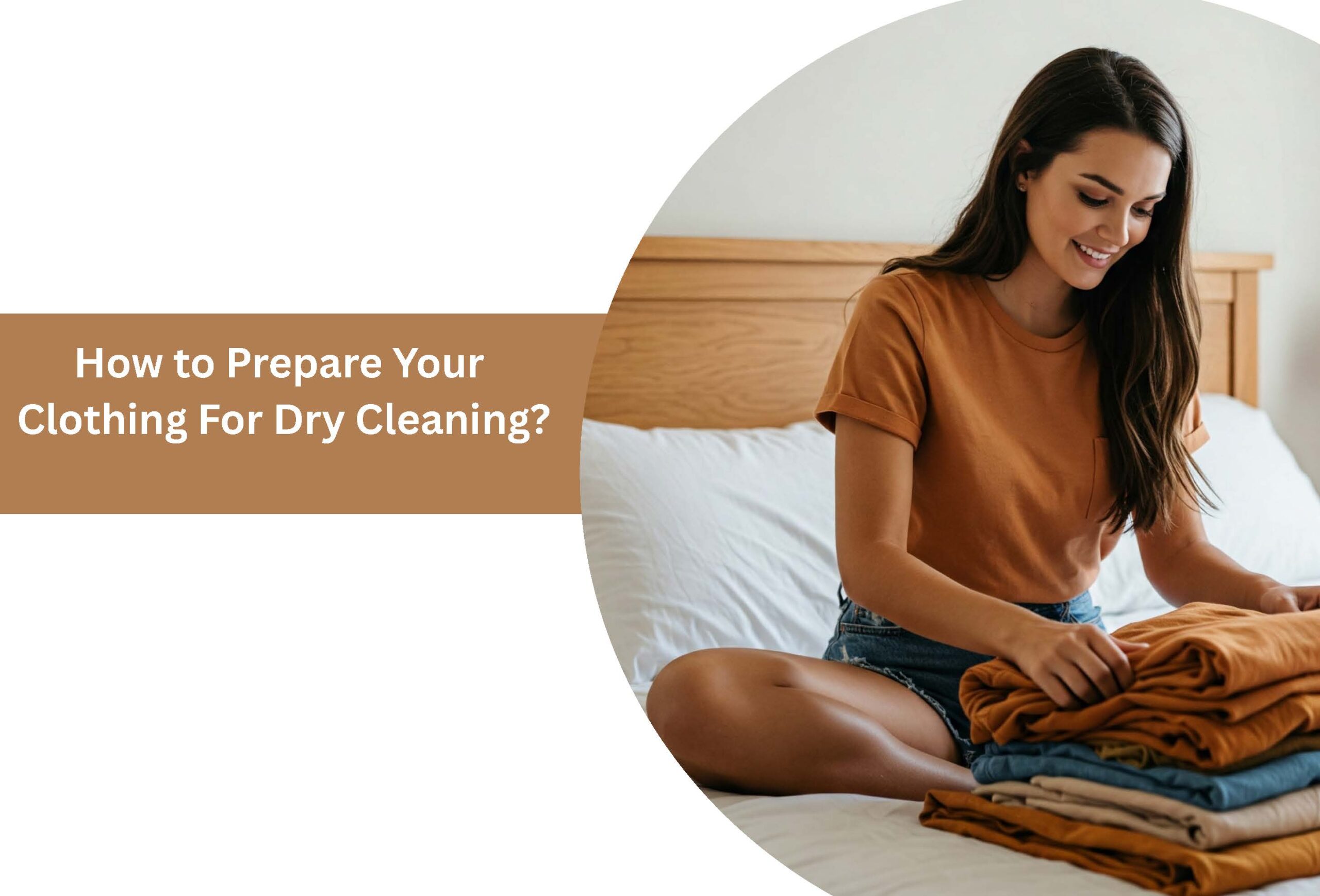 Neatly folded clothes with tags, ready for dry cleaning pickup.